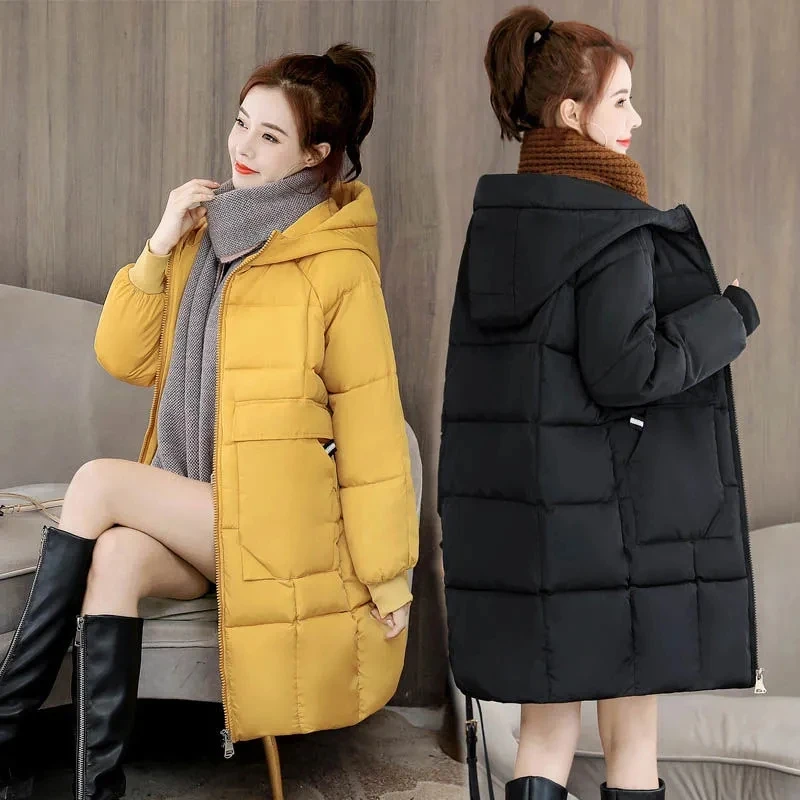 

2023 New Oversize Winter Women's Jacket Parka Long Coat Causal Famale Overcoat Thick Cotton Padded Jacket Thick Parkas Outwear