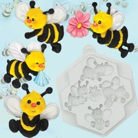 zuzz and friends bees silicone mold fondant cake decoration mold sugarcraft chocolate baking tool for cake gumpaste artwork form