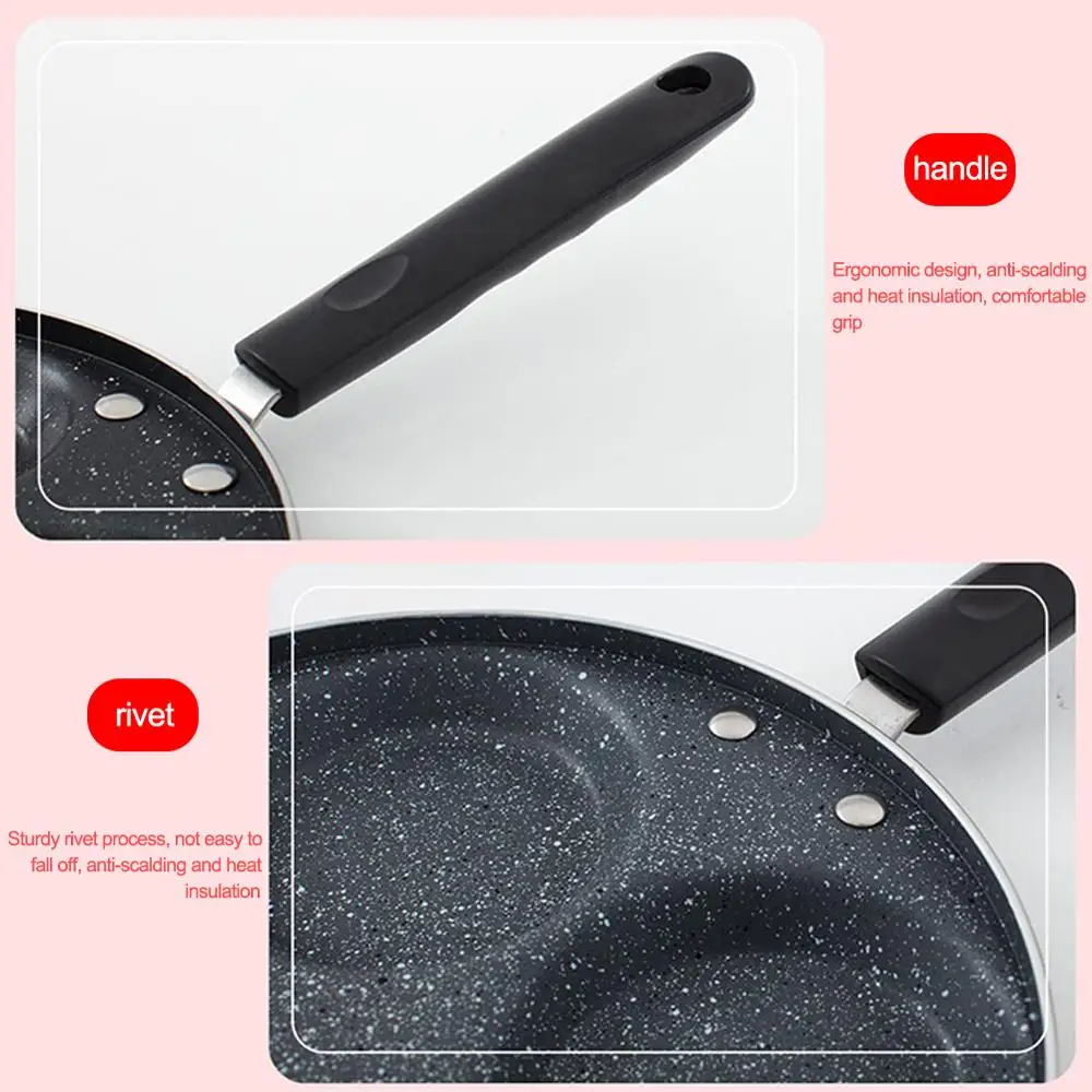 Четырехотверстная три сковорода для жарки с горшок утолщенной омлета