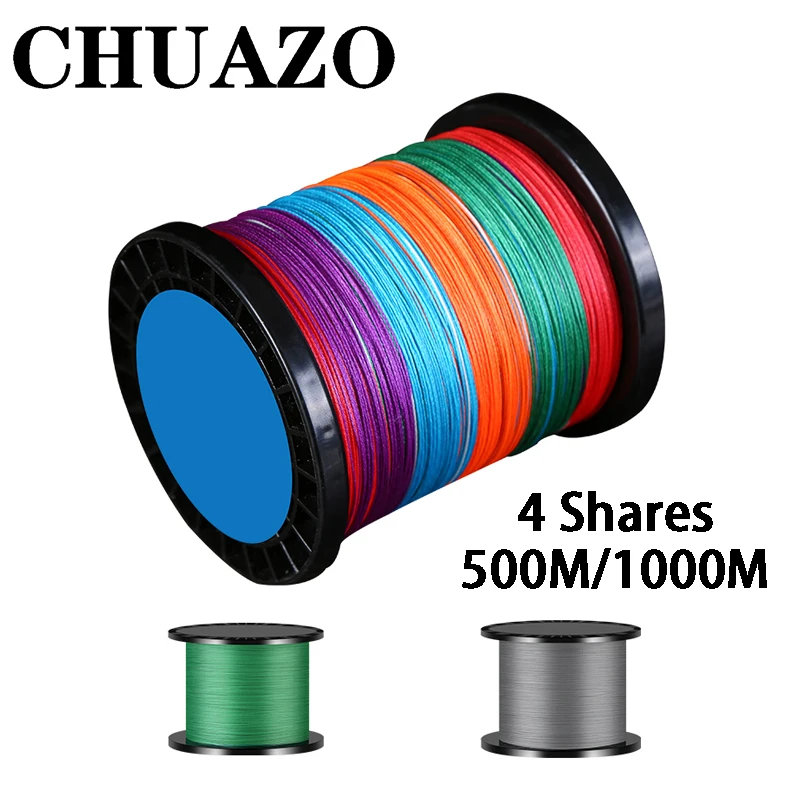 

CHUAZO 500M 1000M 4 Strands PE Braided Fishing Line Multifilament Super Strong Fishing Line Multicolour Sea Fishing Line