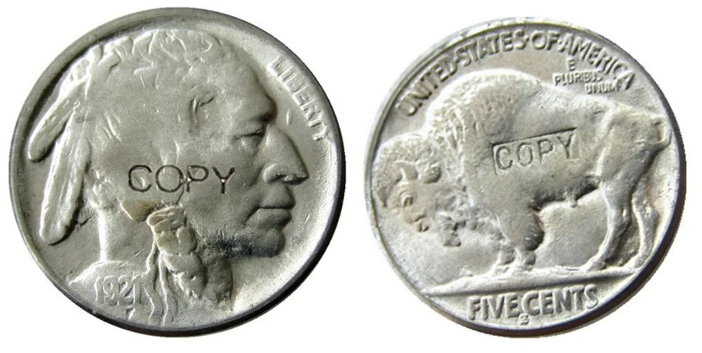 

US 1921S Buffalo Nickel Five Cents Copy Decorative Coin