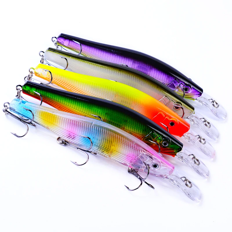 Minnow приманки для ловли рыбы лазерный жесткая искусственная приманка 3D глаз