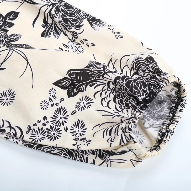 

PGSD Spring Autumn Female Top Casual T-shirt Black Print Patchwork Long Sleeve V-Neck Pullover Women Clothes Tees