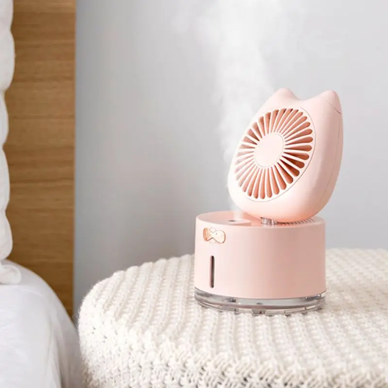 Портативный мини-увлажнитель воздуха с милым котом ручной цветной светодиодный