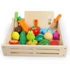 Новые кухонные игрушки, деревянные игрушки для ролевых игр, резка больших фруктов, овощей, миниатюрная еда для девочек, кухонный набор, Детские Игрушки для раннего развития