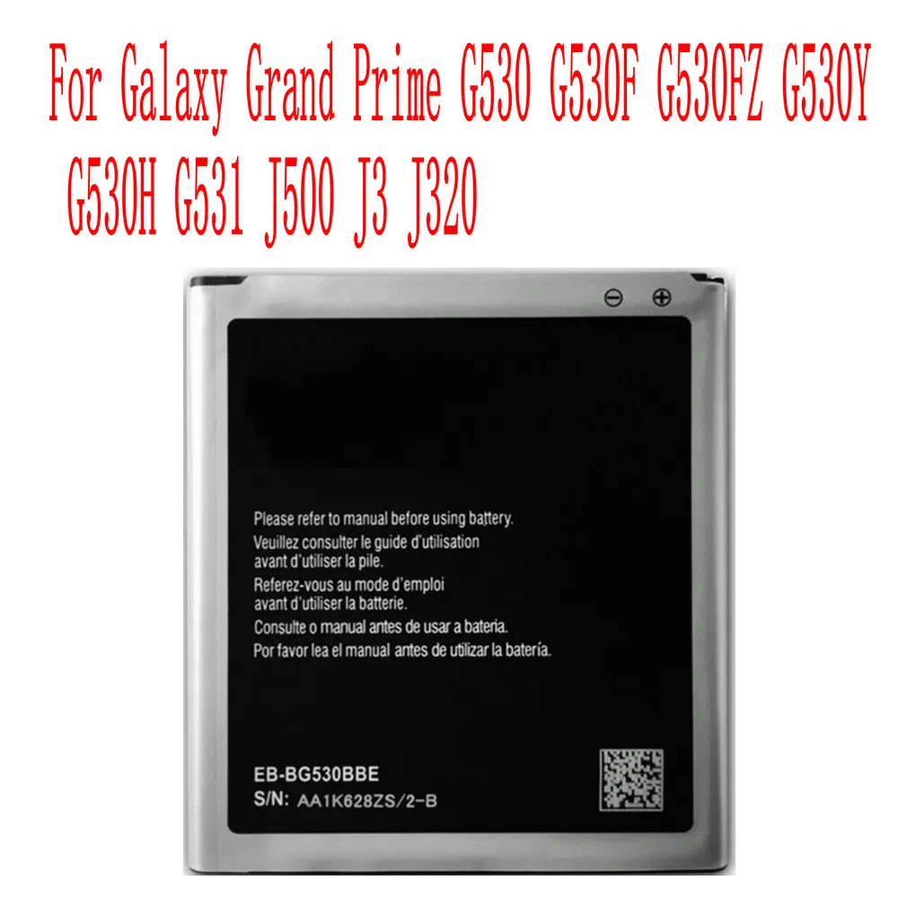Высококачественный аккумулятор для Galaxy Grand Prime G530 2600 мАч G530F G530FZ G530Y G530H G531 J500 J3 J320