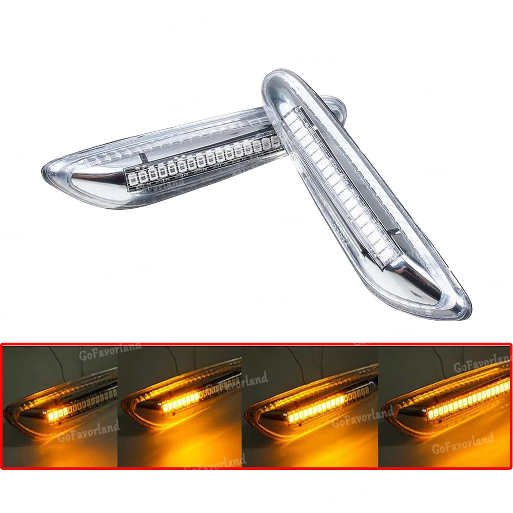 2 шт. дымчатые линзы белые светодиодные боковые габаритные фонари лампы 63137253326