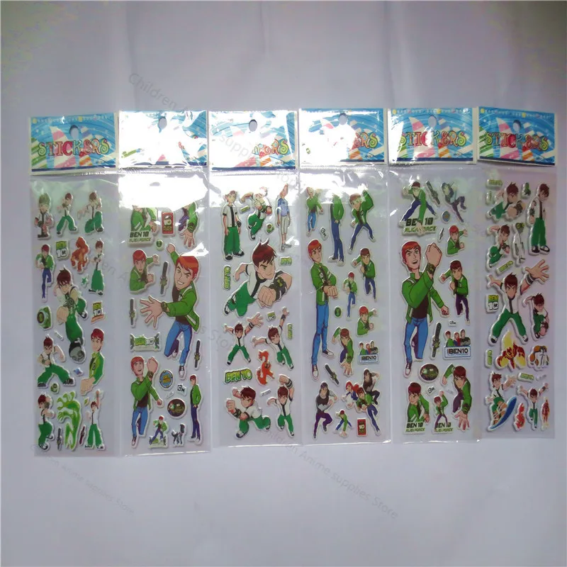 

30pcs Ben 10 3d Sticker Adhesive Stickers Anime Figures DIY Birthday Party Decoration Book Sticker Toys for Children Gifts