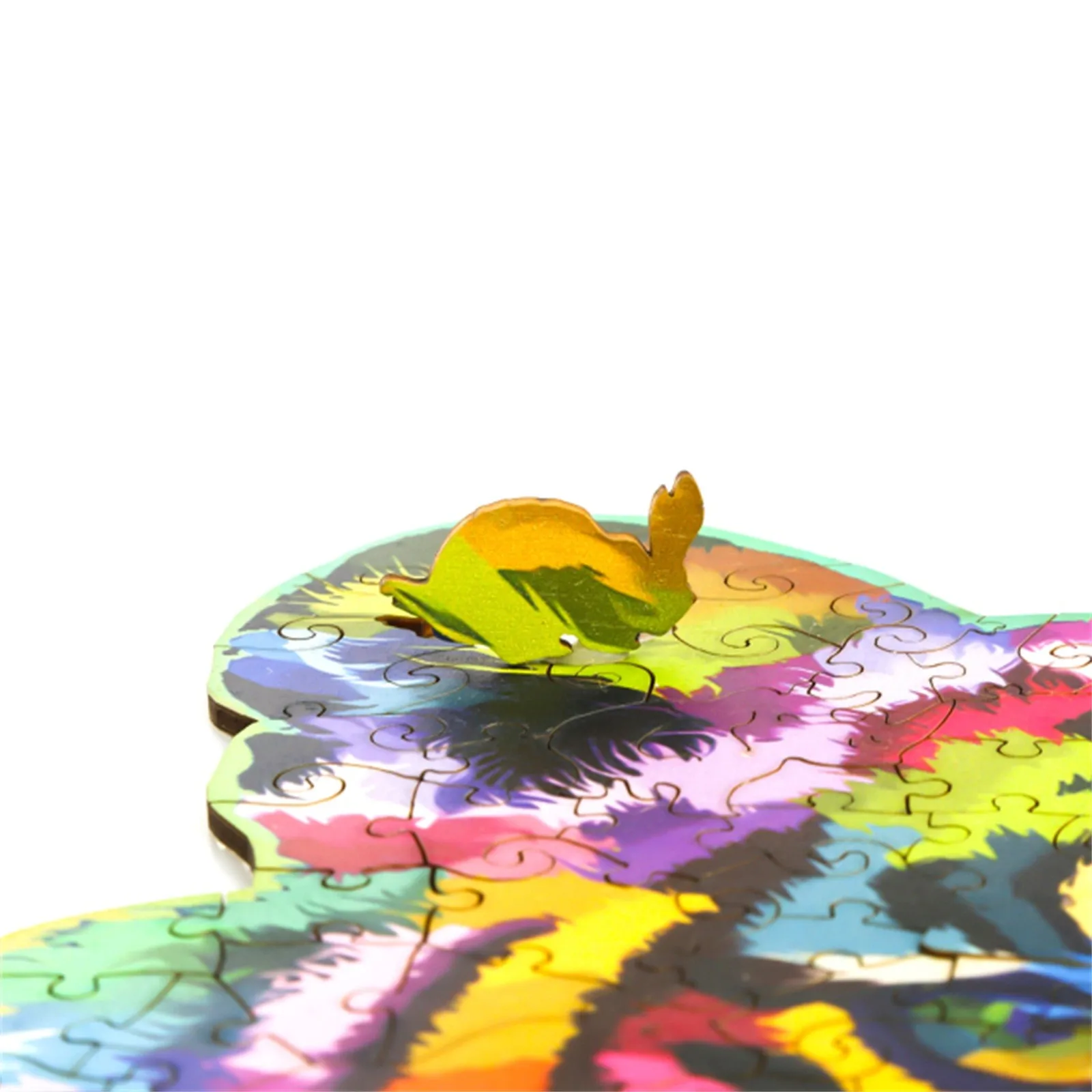 

Wooden Rainbow-tiger Puzzle Unique Shape Pieces Animal Puzzle Home Parent-child Interactive Educational toys Stylish Decoration