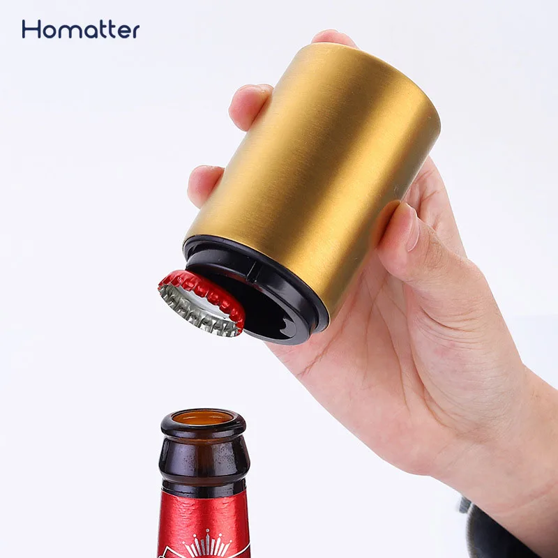 

Homatter Magnetic Automatic Beer Bottle Opener Stainless Steel Beverage Bottles Wine Openers Jar Opener Bar Tools Kitchen Gadget