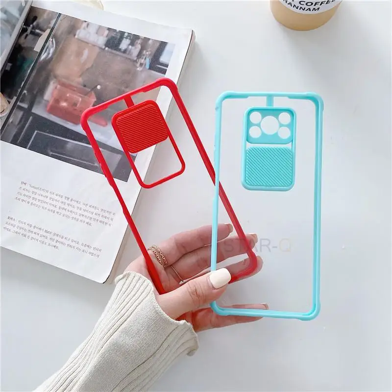 acrylic clear phone case for xiaomi mi poco x3 nfc x 3 pro f3 m3 5g transparent sliding camera protector poko x3pro airbag cover free global shipping