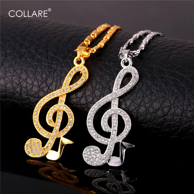 Женская подвеска в виде символа музыкальной ноты золотого/серебряного цвета |