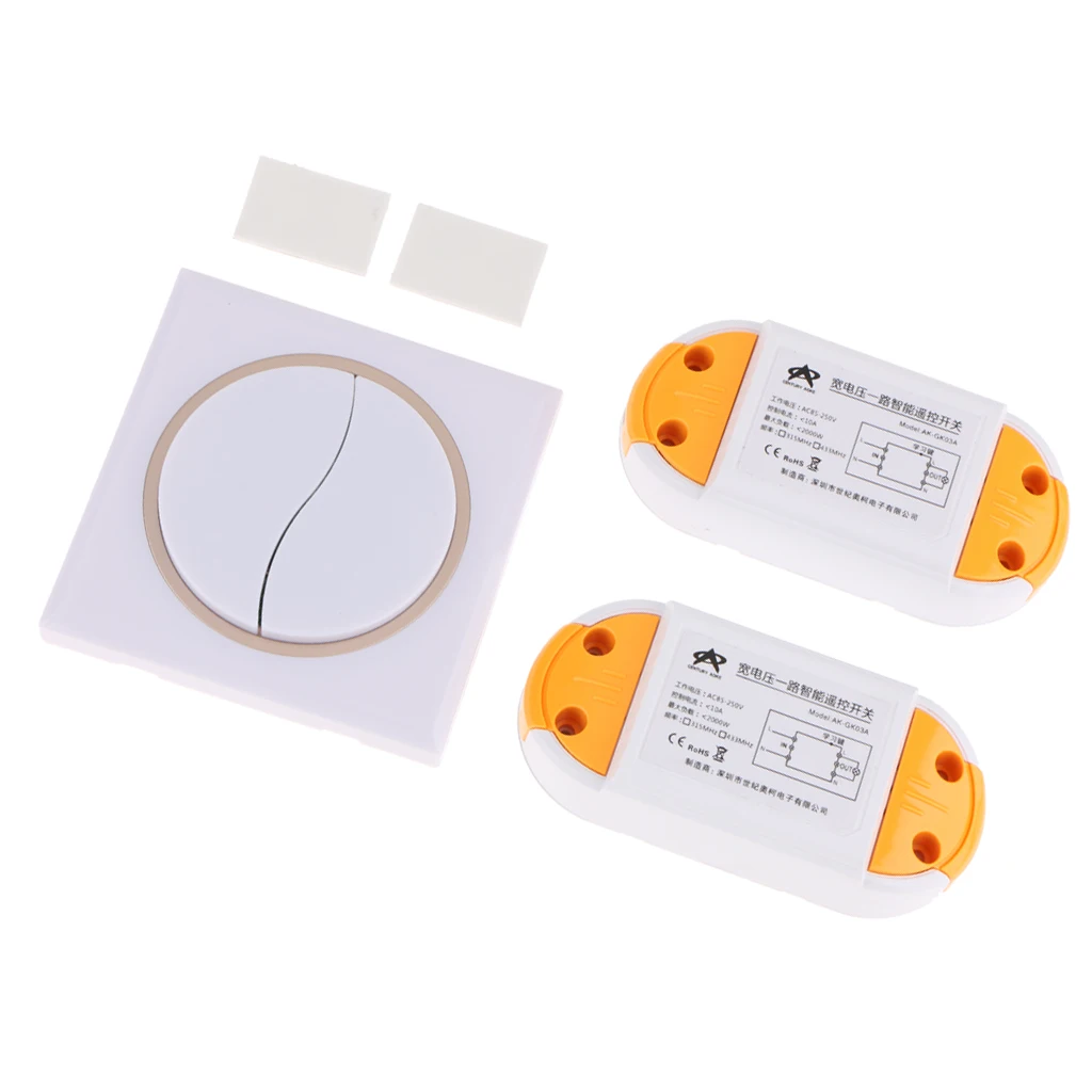 

AC85V-250V DC16V-48V 2key Wireless RF Relay Remote Control Switches Receiver Able to Load High Power Appliances