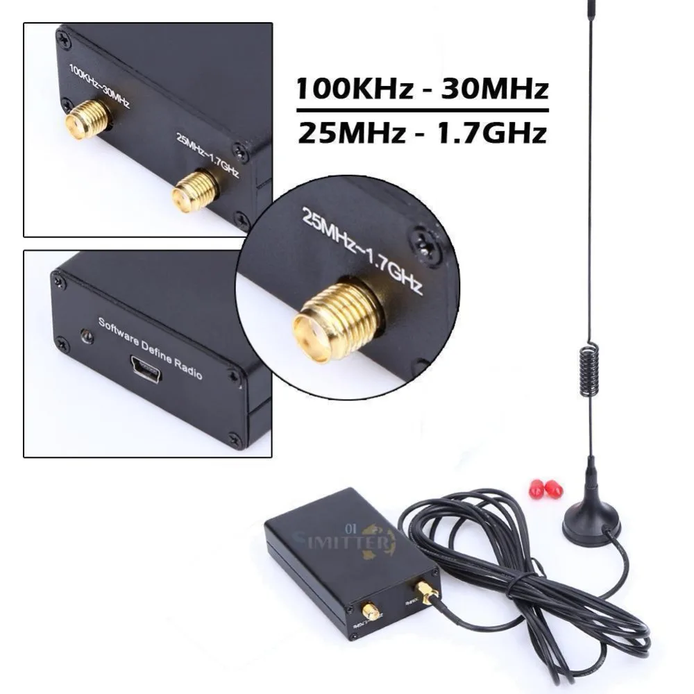 Ham радиоприемник 100 кГц-1,7 ГГц полный диапазон УФ ВЧ RTL-SDR Настройщик USB RTLSDR usb-ключ с RTL2832u R820t2 RTL sdr приемник