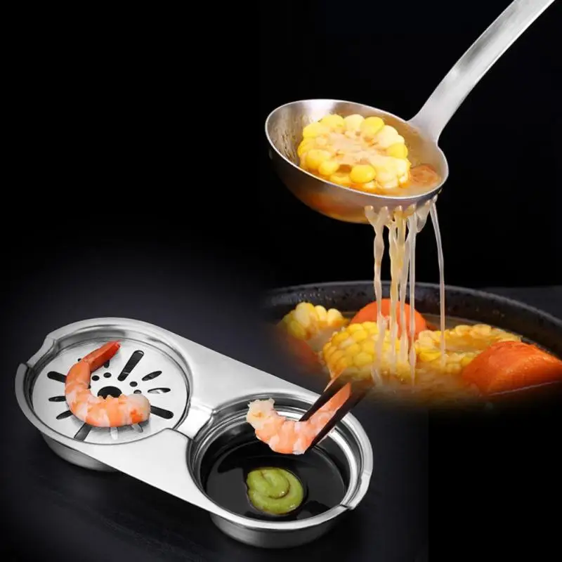 

Stainless Steel 304 Soup Fatty Oil Seasoning Plate Hot Pot Barbecue Plate Dipping Vegetable Soup Spoon Kitchen Oil Filter Spoon