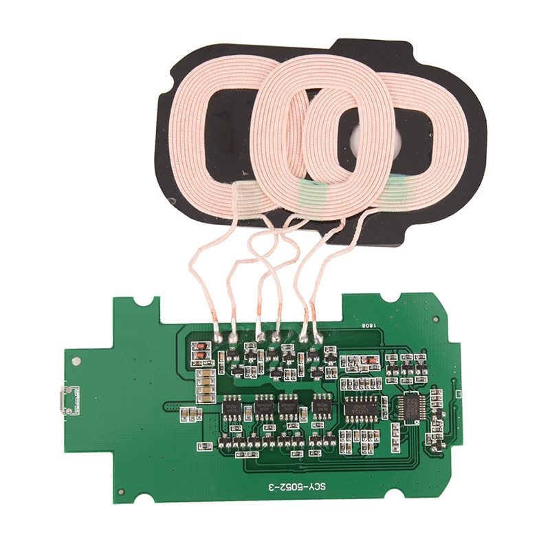 Горячая 1 шт. 5 В/2 а DIY 3 катушки Qi Беспроводное зарядное устройство PCBA печатная