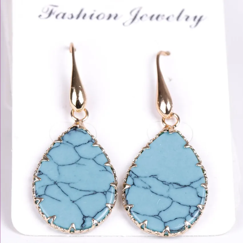 Женский уникальный светильник FYJS желтое золото каплевидные серьги-подвески из