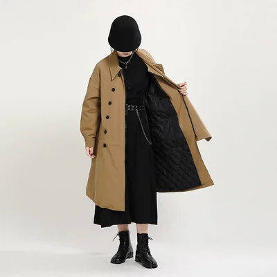 

cotton-padded tailoring irregular lengthened clothes autumn and winter single-breasted thickened cotton-padded c