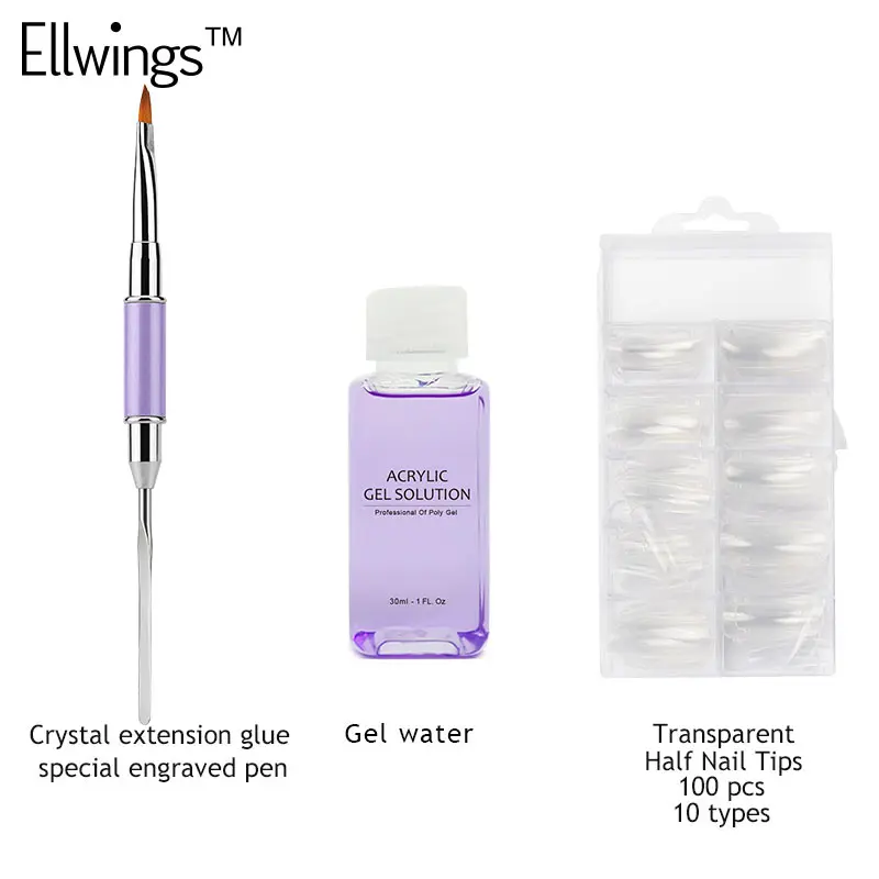 Набор инструментов Ellwings для быстрого наращивания 30 мл раствор полигеля