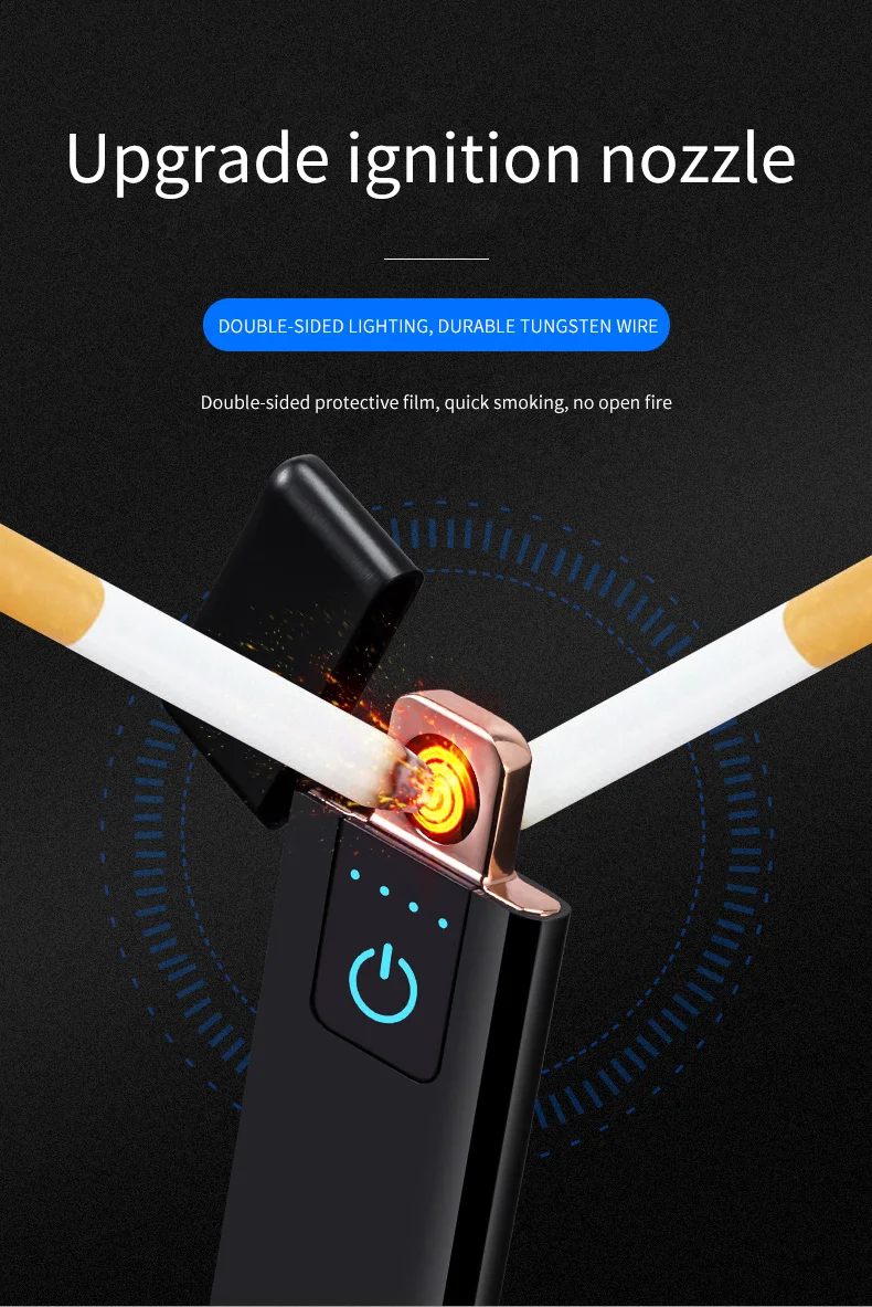 Электронная usb зажигалка, портативная мини сигарета, зарядка зажигалки, ультра тонкие аксессуары для электрических сигарет W/Подарочная коробка
