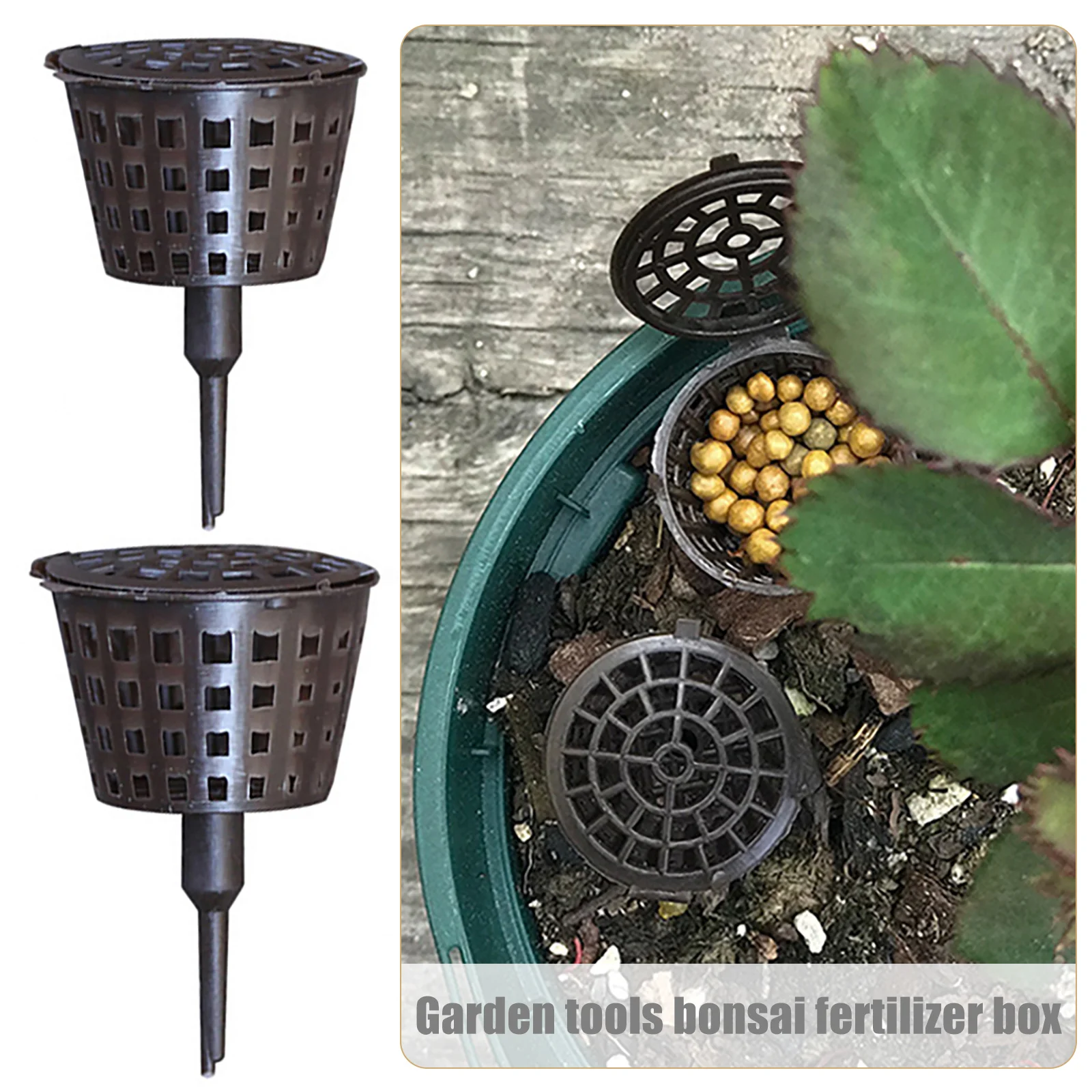 

10pcs Portable Plastic Garden Bonsai Fertilizer Box Tool Bonsai Fertilizer Cover Box Dome Case Plant Nurser Pots Fertilizer Box