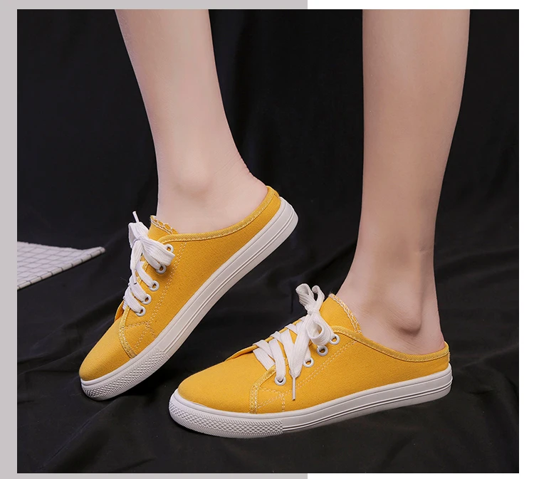 Повседневная парусиновая обувь для женщин Новинка 2020 года модные однотонные