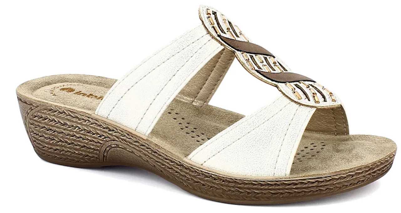 INBLU GL000034 BIANCO ciabсрезанные женские узкие анатомические мягкие ZEPPA 3 5 см | Тапочки