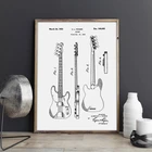 Прецизионный бас-патент, гитара крыло, настенный плакат, декор комнаты, винтажный принт, схема, идея подарка для музыканта, музыкальные украшения