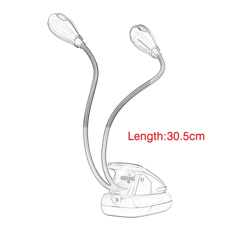 

Clip-on Book Lights table Lamp desk Light USB 2 Dual Flexible Arms 4 LED for Piano Music Stand Dropshipping black