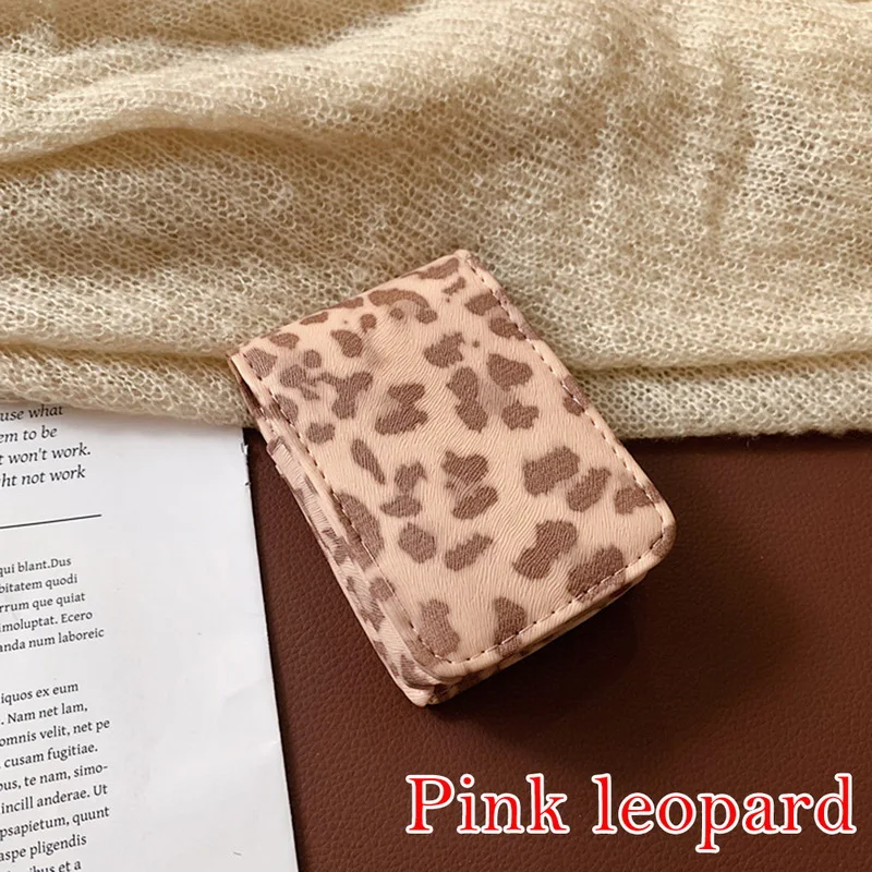 pink leopard Oeak модный мешочек для помады, Женская портативная косметичка с зеркалом, мини-сумка для женщин, чехол для макияжа, Женский чехол для помады - Цвет: pink leopard
