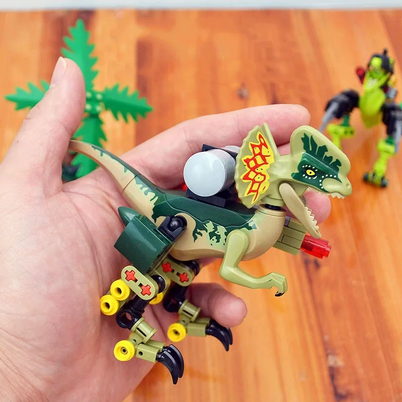 8Pcs/Set Dino Pterodactyl Velociraptor T-Rex Triceratops Building Blocks Jurassic Dinosaurs World 2 Bricks Toys For Children | Игрушки и