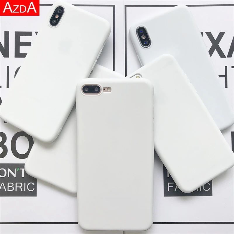 Силиконовый чехол для телефона iPhone 7 6 6S 8 Plus X 10 5 5S SE 2020 11 12 Pro XR XS Max белый матовый
