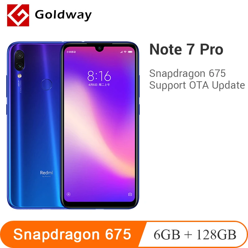 Xiaomi Redmi Note 7 Pro смартфон с восьмиядерным процессором Snapdragon 675 ОЗУ 6 ГБ ПЗУ 128 4000 мАч 18