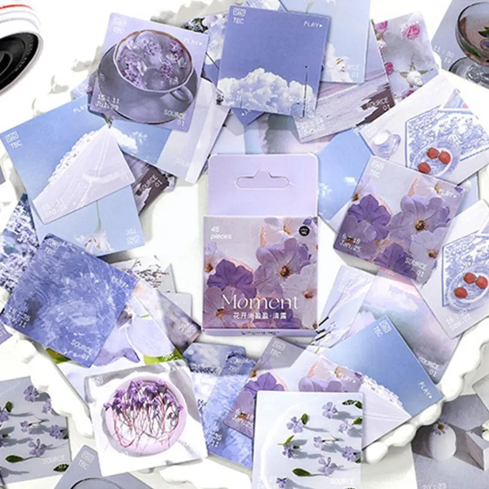 

4 Design Japanese Paper Flowers Series Sticker Hand Account Material Stickers For Diary Album School Student Statione V7p0