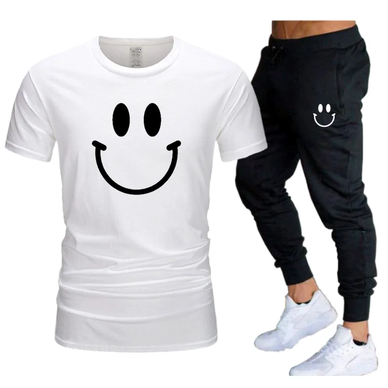 

Мужские комплекты спортивной одежды 2022, летний мужской костюм, футболка из двух предметов, брендовый спортивный костюм, Мужская футболка с ...