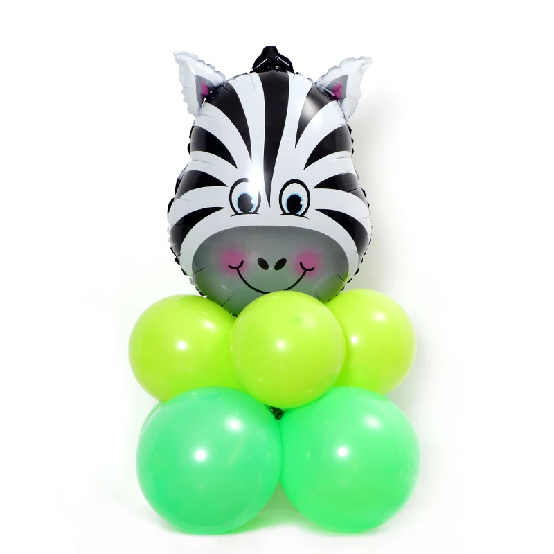 9pcs balloon5 Мультфильм Сафари вечерние животных одноразовая посуда наборы детских празднований дня рождения джунгли вечерние поставки для маленьких мальчиков пользу ко дню рождения - Цвет: 9pcs balloon5