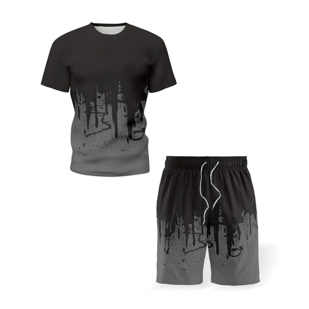 

T-Shirt Men's Animal 3D Printing Lion Summer T-Shirt Shorts 2-Piece Fashion Sports Outdoor Beach Pants Funny Loose Oversized