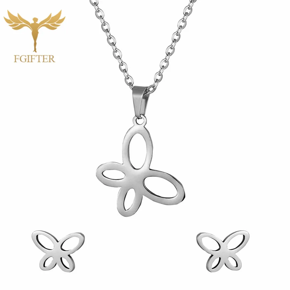 Jewelry Set Fgift, Детский комплект ювелирных изделий для девочек, серьги-гвоздики в виде лошади, ожерелье с подвеской, ювелирные изделия из нержавеющей стали, детский подарок - Окраска металла: Jewelry Set