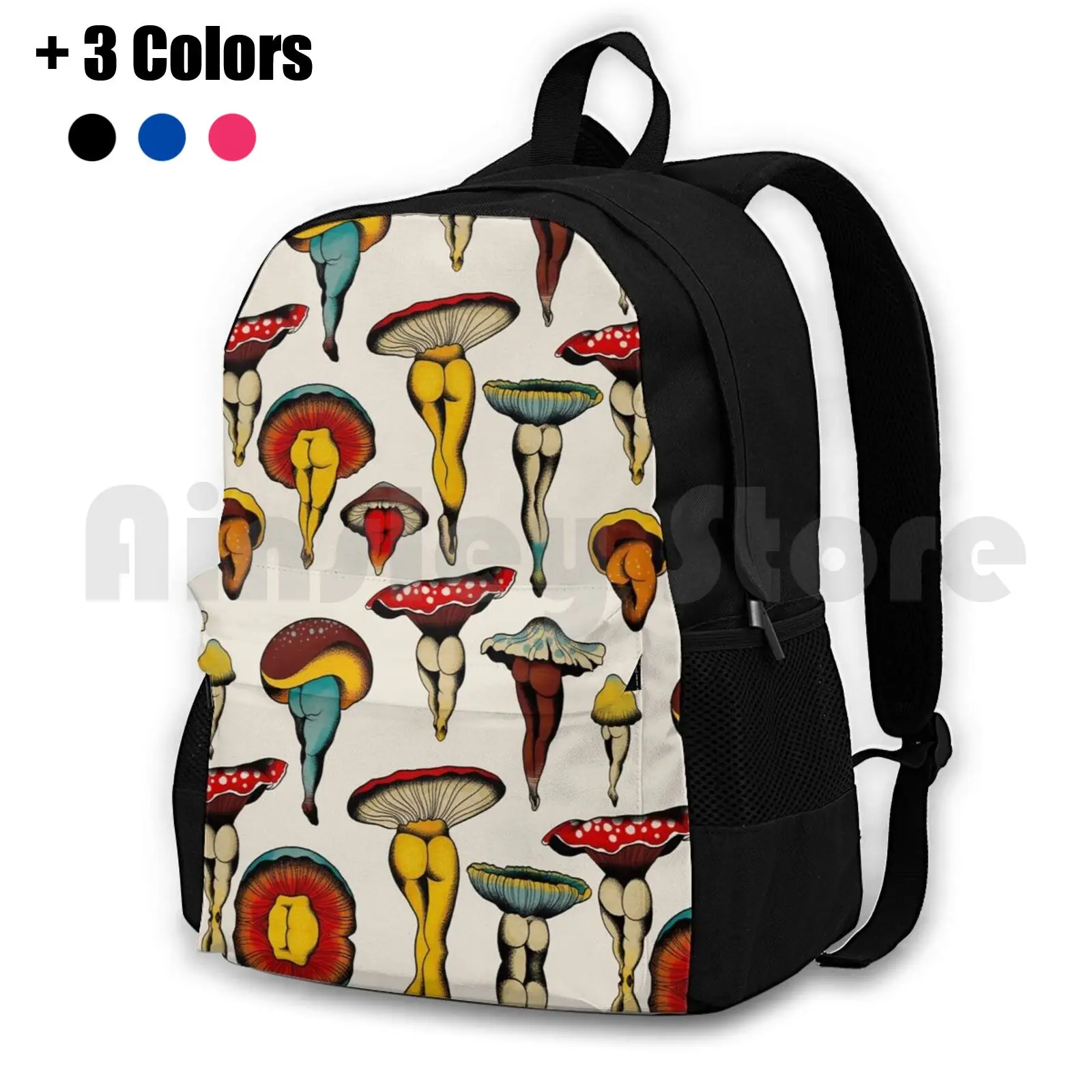 

Sexy Mushrooms Tattoo Flash Outdoor Hiking Backpack Riding Climbing Sports Bag Tattoo Flash Mushrooms Butt Cute Sexy Vegan