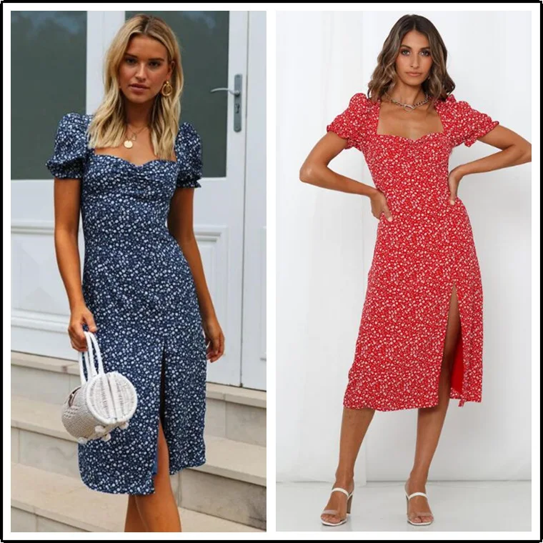 Летнее новое платье с цветочным принтом за стилем traff-style от Vadiming Sheiner - Sukienka Boho для женщин.