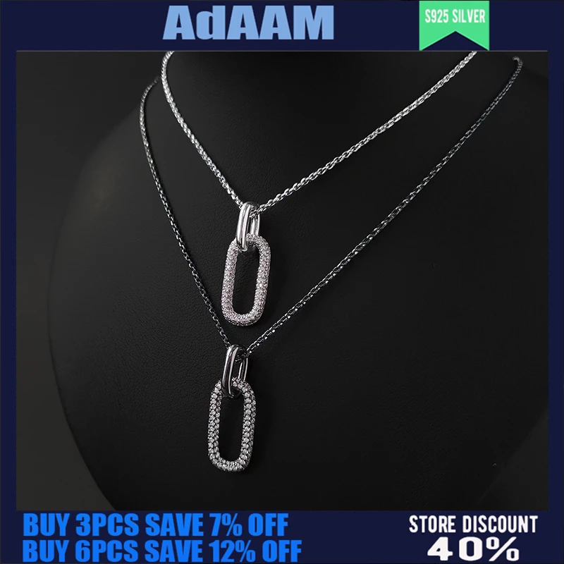 

S925 Sterling Silver New Buckle Necklace Female Fashion Adjustable Sweater Chain Personality Simple Luxury Jewelry Holiday Gift