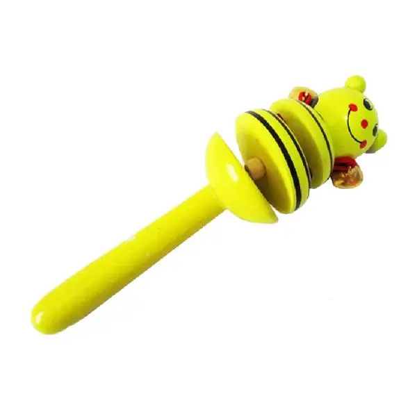 

Smiling Animal Bell Toy Wooden Bell Baby Handbell Face Animal Bell for Rattle New