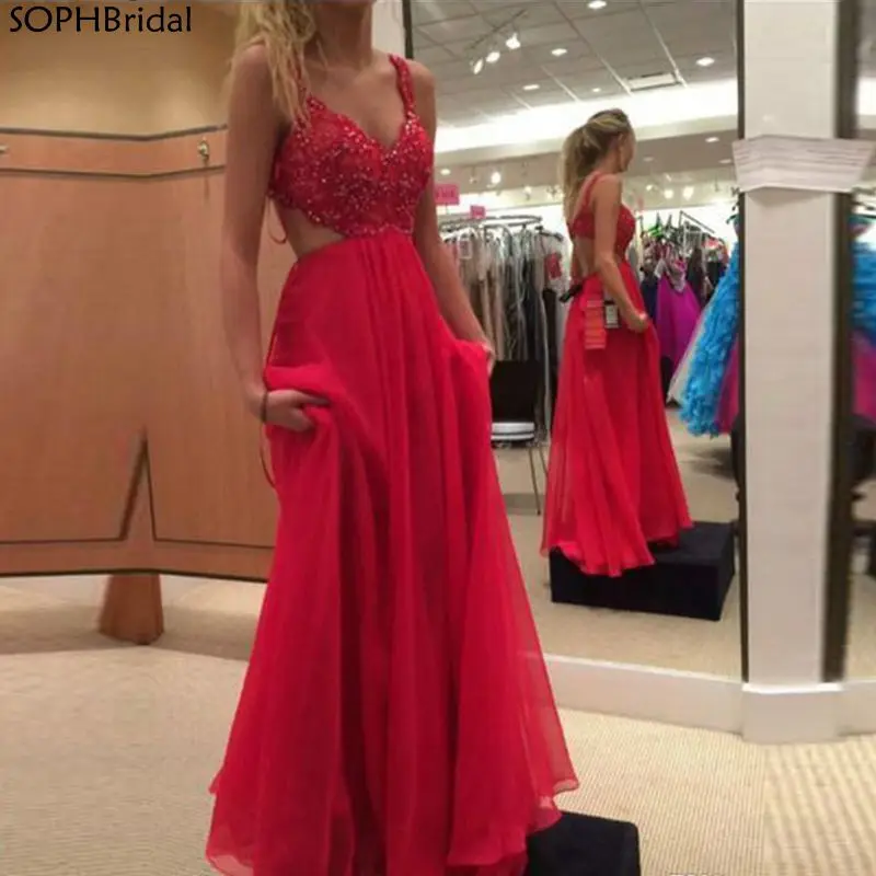 

New Arrival V Neck Prom Dress платье Backless Chiffon Sleeveless Formal Wear Graduation Evening Party Pageant Gown Custom Made