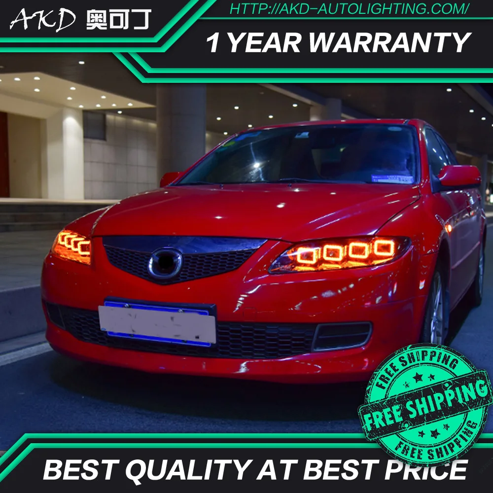 AKD тюнинг автомобильных фар для Mazda 6 2004 2015 светодиодные фары DRL ходовые огни Bi Xenon
