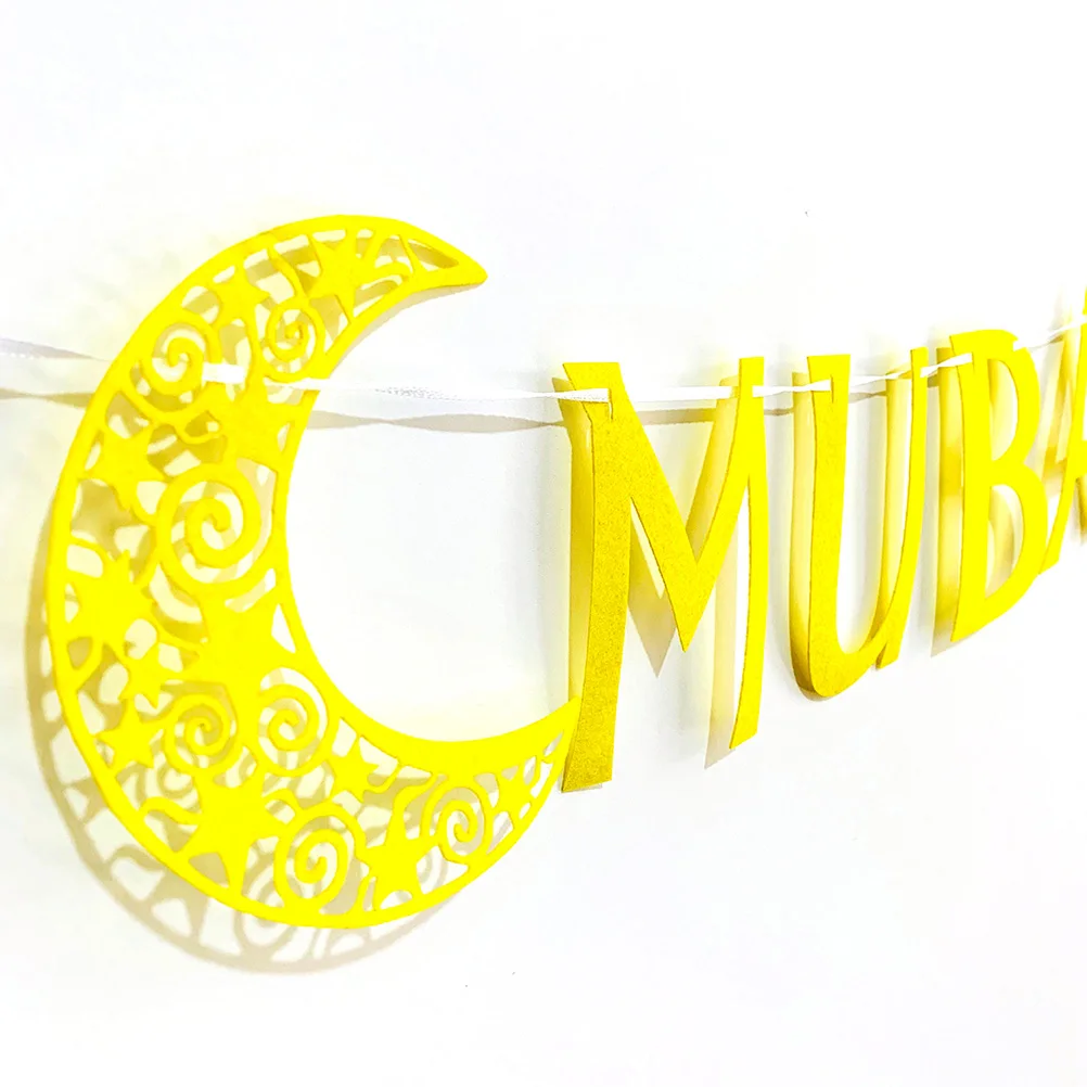 1pc Eid Mubarak Letters Banner Camel Bunting Garland Hanging Banners Pennants Pendant Flag Party Decorations For Lesser Bairam | Дом и сад