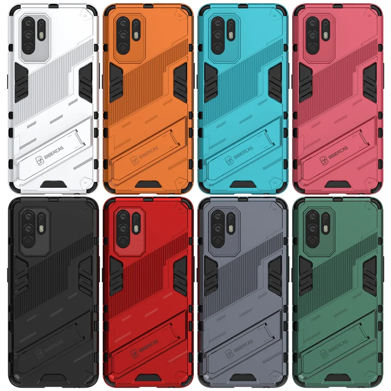 For OPPO A94 5G Cover For OPPO A94 5G Capas Shockproof Bumper Kickstand Bracket Back Cover For OPPO A94 A93 A74 5G A53 Fundas
