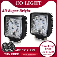 co light 5d led work light bar 27w 4inch offroad car headlight for trucks tractor boat trailer 4x4 suv led driving light 12v 24v