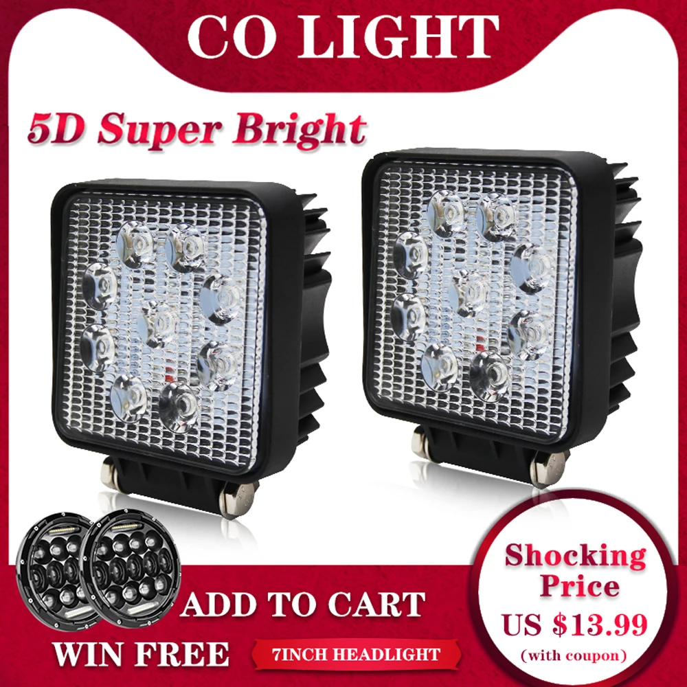 CO LIGHT 5D СВЕТОДИОДНАЯ Фара 27 Вт 4 дюймовая фара для внедорожника грузовиков
