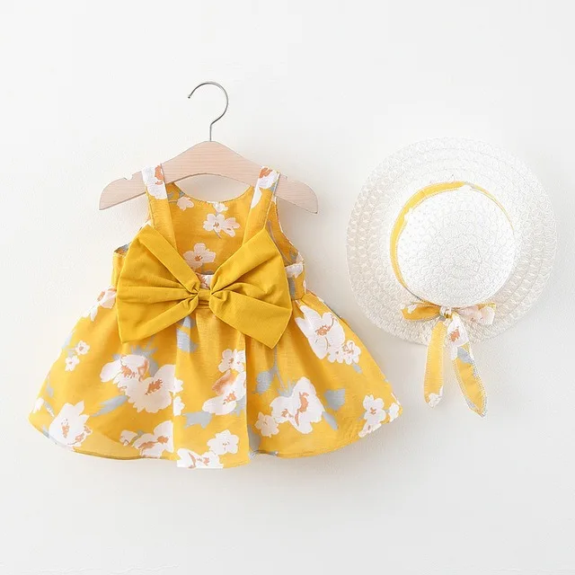 

2Pcs Newest Girl Dress Set Toddler Baby Girl Dress Summer Party Dress Sleeveless Floral Newborn Girl Dress for Princess