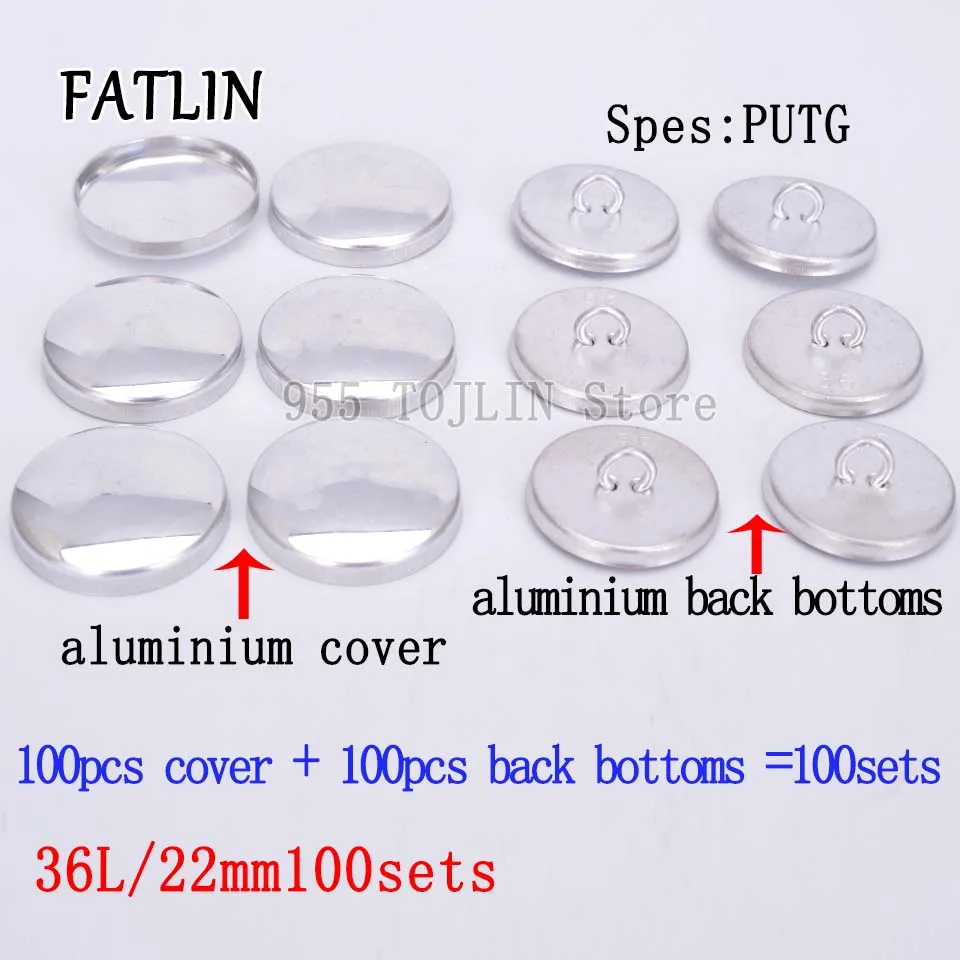 36L100sets buttons G 100 комплектов 36L алюминиевая покрытая ткань пуговицы ручной работы металлическая Форма для хлеба круглая Ткань FATLIN - Цвет: 36L100sets buttons G